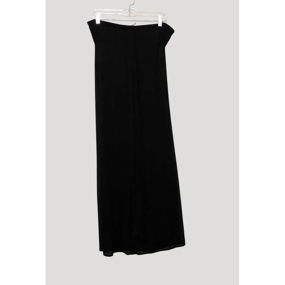 Blu Sage Dressy Pants Womens XL Black Wide Leg Sheer Overlay - Picture 7 of 9